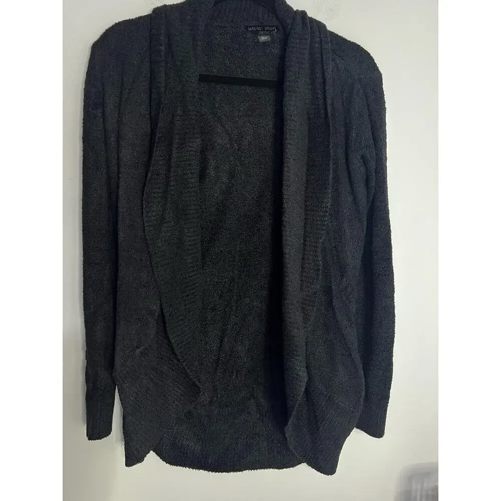 Barefoot Dreams Cozy Chic Lite Circle Cardigan Sweater Black Size Xs/SMSRP $125 - Picture 1 of 5